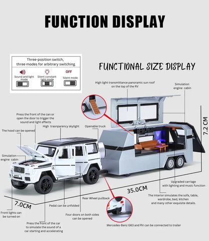 Mercedes-benz G63 Pick-up Trailer 1:18 Diecast Scale Model Car