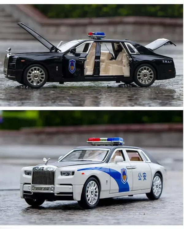 Rolls-royce Phantom Police 1:18 Diecast Scale Model Car
