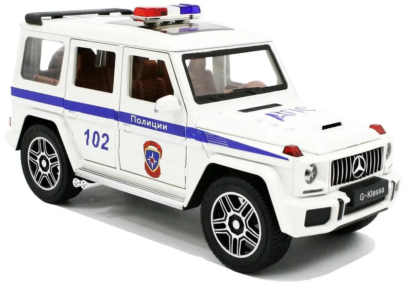 G Wagon Police Jeep 1:24 Diecast Scale Model Car