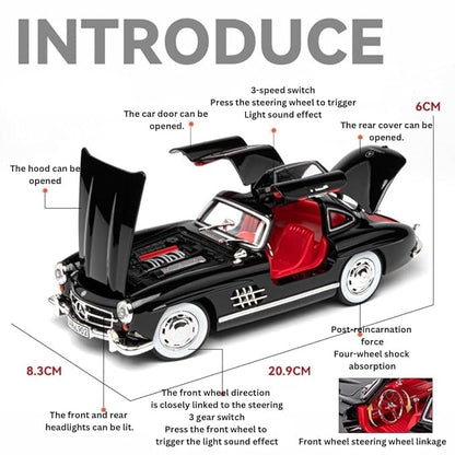 1954 Mercedes-Benz 300SL Vintage 1:18 Diecast Scale Model Car - Big Size