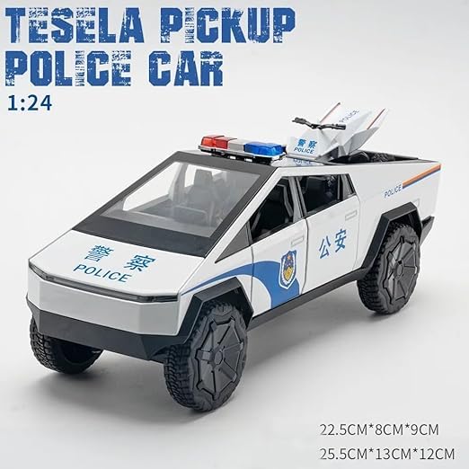 Tesla Cyber Police Truck 1:18 Diecast Scale Model Car