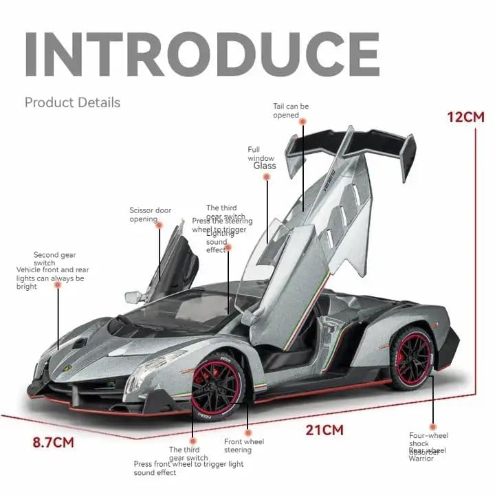 Lamborghini Veneno 1:24 Diecast Scale Model Car