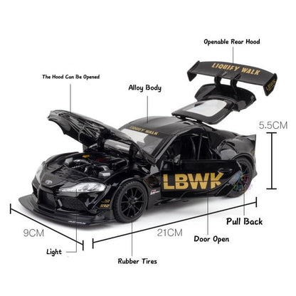 Toyota Supra Gr Lbwk 1:18 Diecast Scale Model Car - Big Size