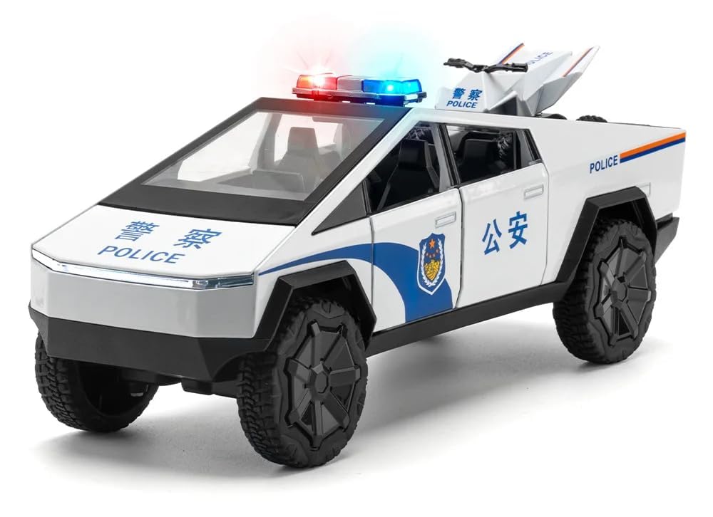 Tesla Cyber Police Truck 1:18 Diecast Scale Model Car