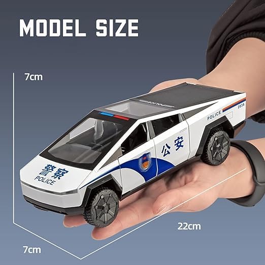 Tesla Cyber Police Truck 1:18 Diecast Scale Model Car
