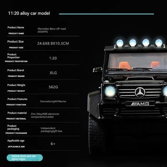 Mercedes Benz G63 AMG 6x6 1:18 Diecast Scale Model Car