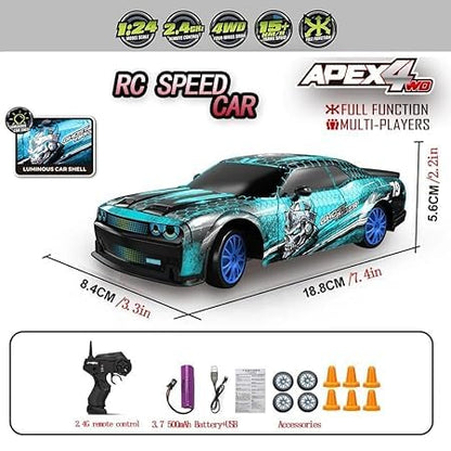 Ghost Arrive Green Edition with Drift Remote & Accessories Car 1:24 Scale