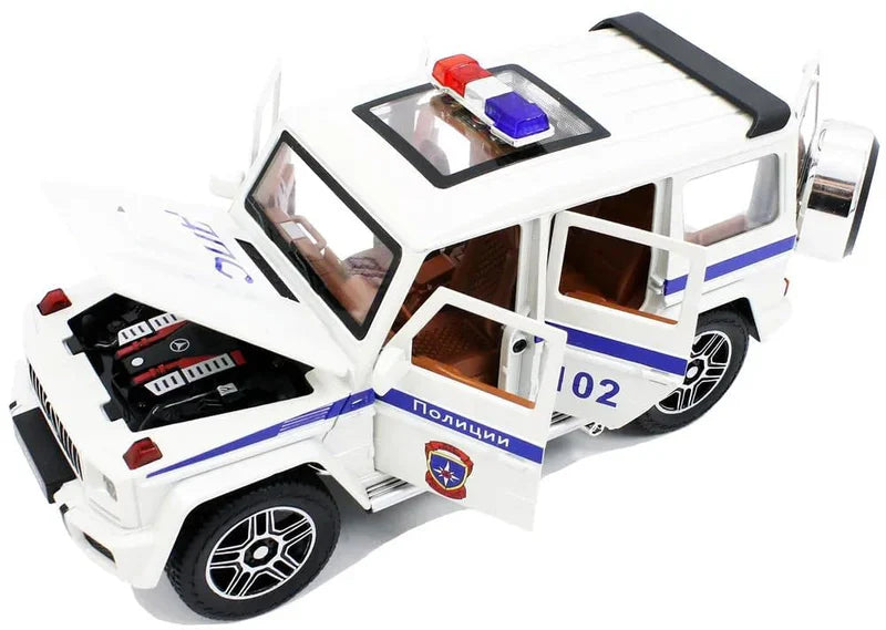 G Wagon Police Jeep 1:24 Diecast Scale Model Car