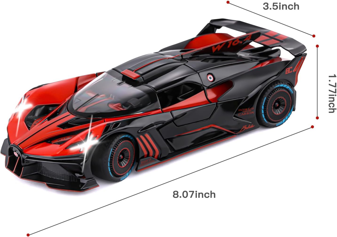 Bugatti Bolide 1:18 Diecast Scale Model Car - Big Size