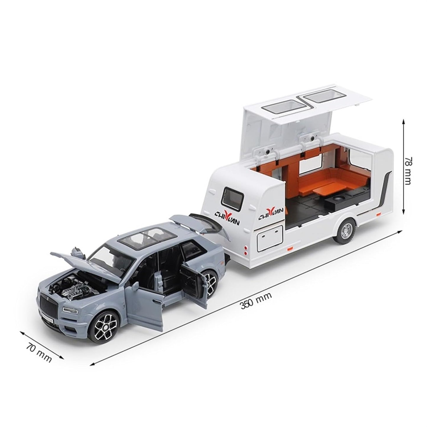 Rolls Royce Cullinan Trailer 1:18 Diecast Scale Model Car