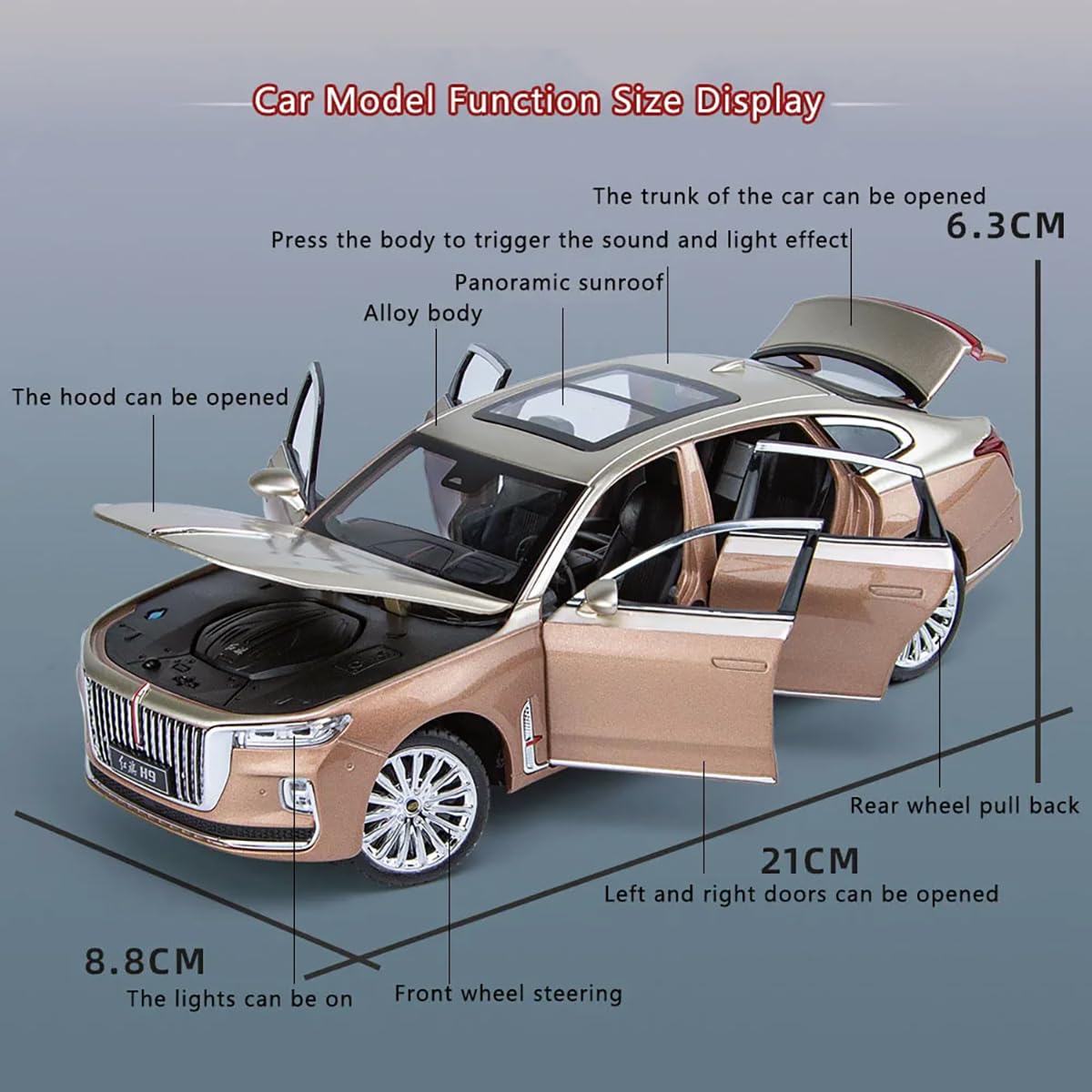 Hongqi H9 1:18 Diecast Scale Model Car