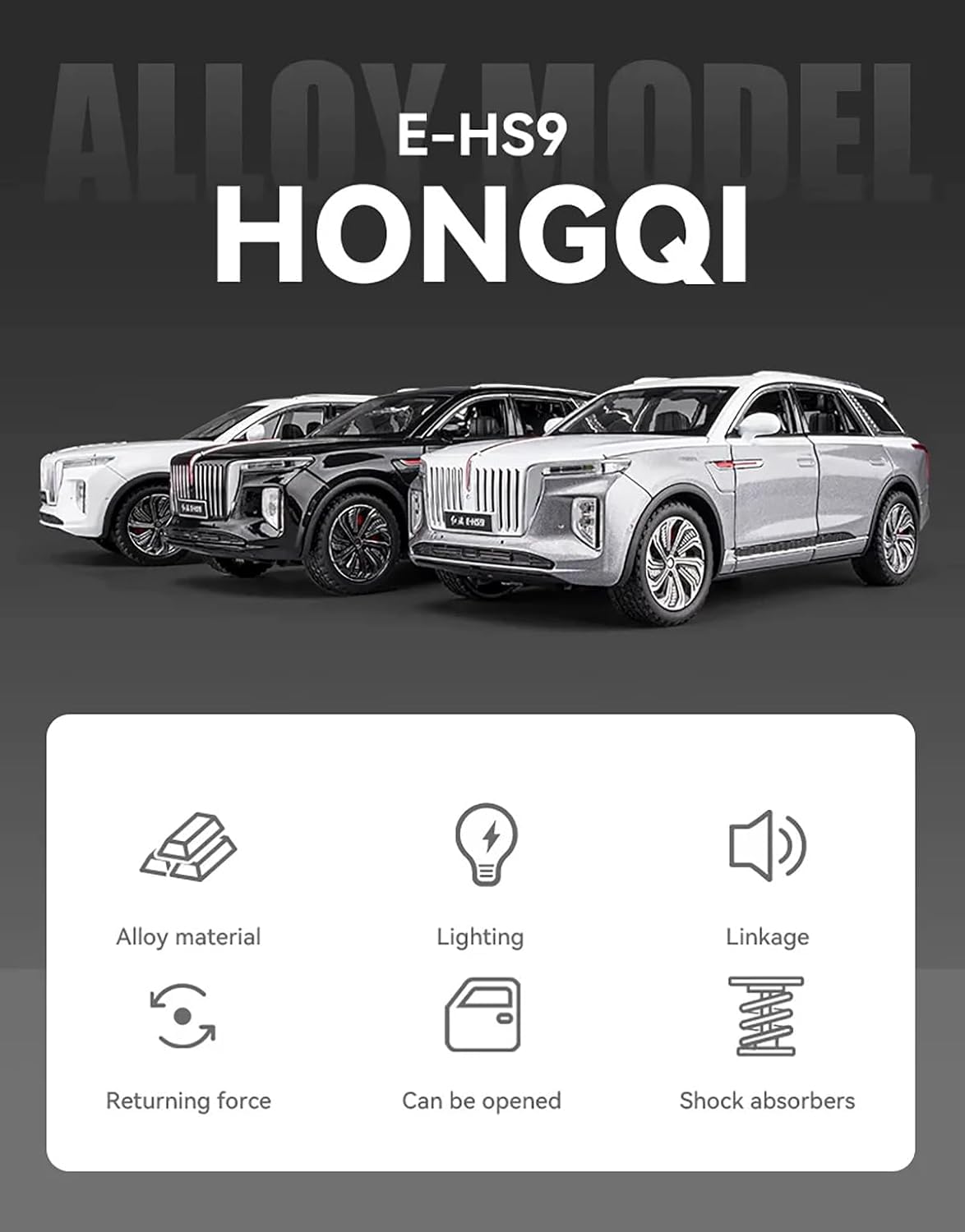 Hongqi E-HS9 luxury SUV 1:18 Diecast Scale Model Car