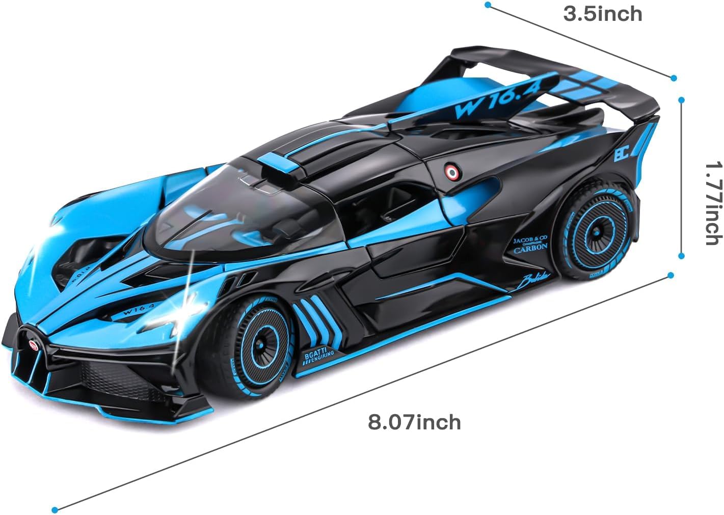 Bugatti Bolide 1:18 Diecast Scale Model Car - Big Size