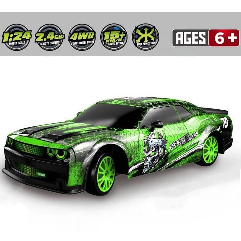 Ghost Arrive Green Edition with Drift Remote & Accessories Car 1:24 Scale