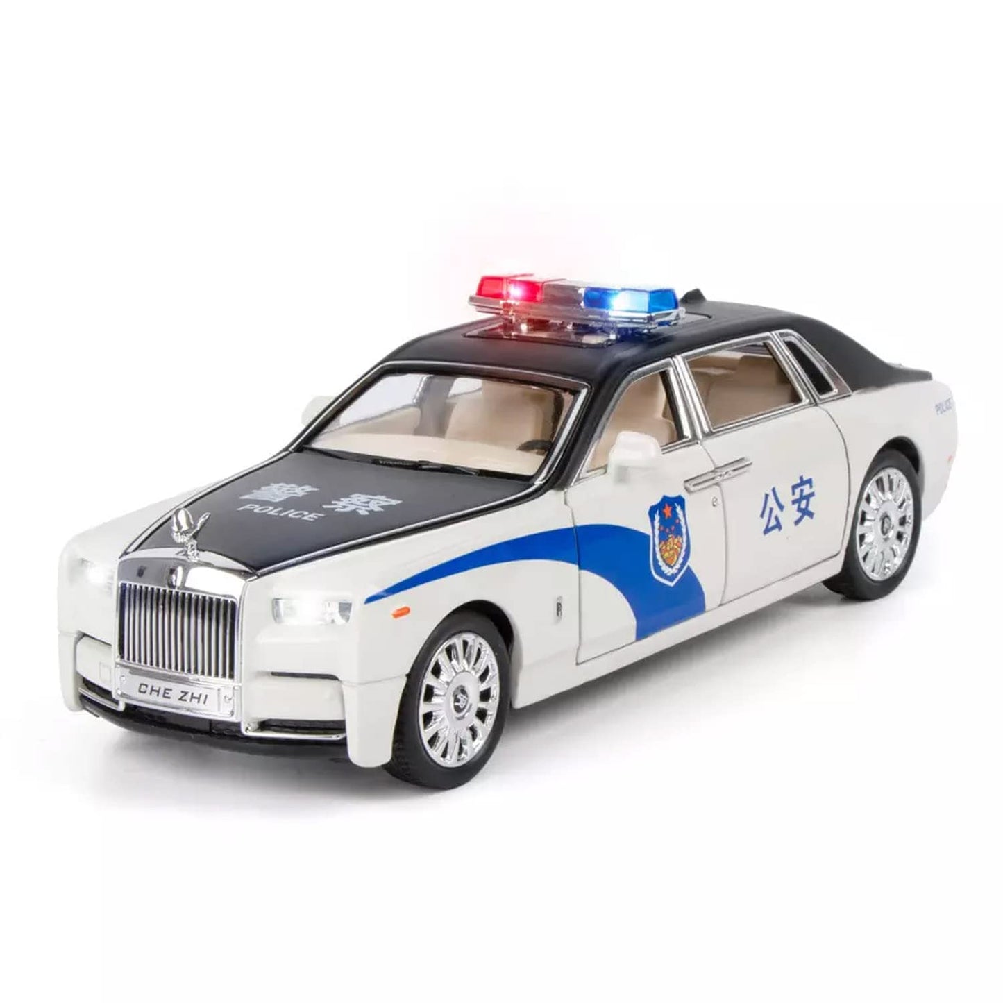 Rolls-royce Phantom Police 1:18 Diecast Scale Model Car
