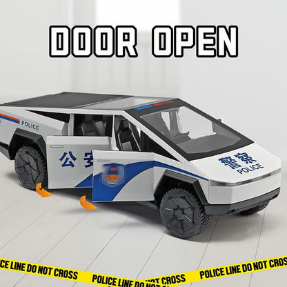 Tesla Cyber Police Truck 1:18 Diecast Scale Model Car