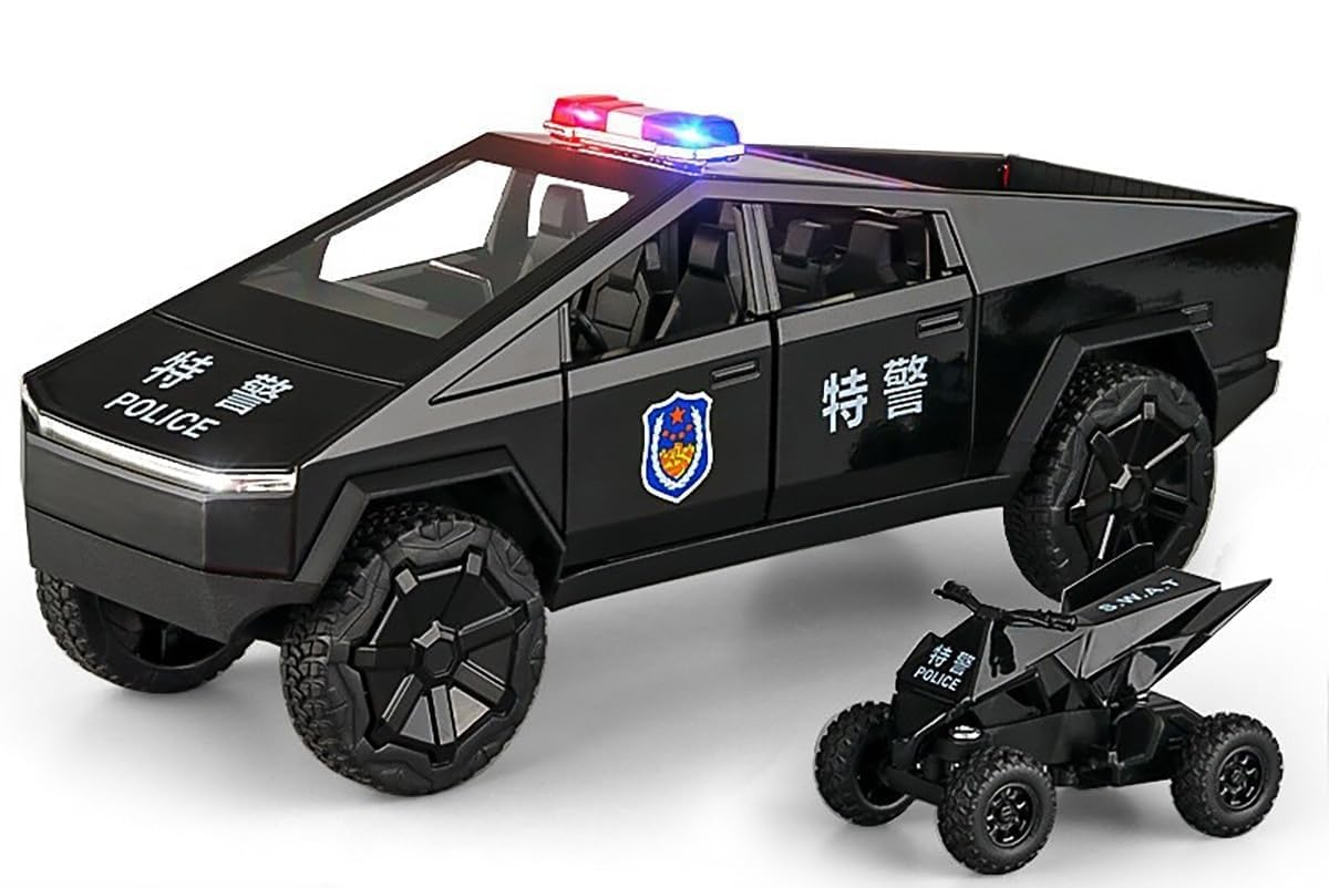 Tesla Cyber Police Truck 1:18 Diecast Scale Model Car