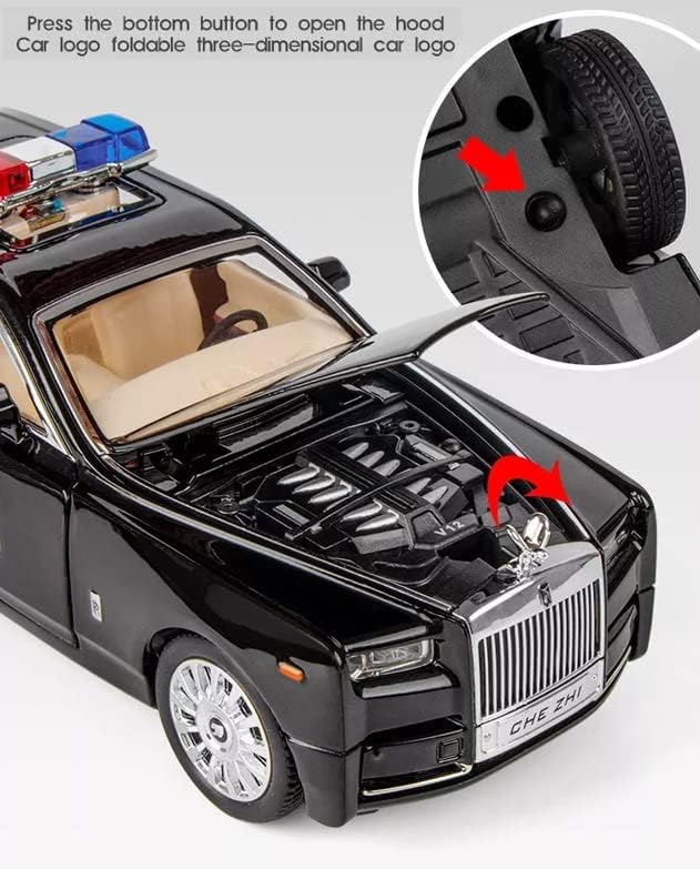 Rolls-royce Phantom Police 1:18 Diecast Scale Model Car