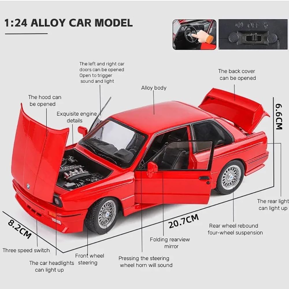 BMW E30 M3 Sport 1:18 Diecast Scale Model Car - Big Size