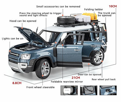 Land Rover Defender 110 1:18 Diecast Scale Model car - Big Size