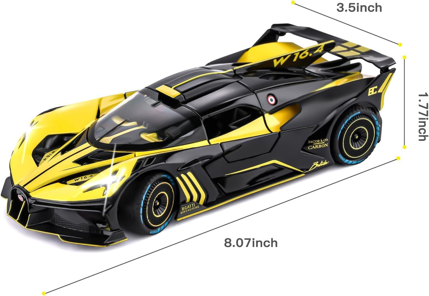 Bugatti Bolide 1:18 Diecast Scale Model Car - Big Size