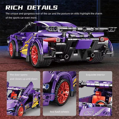 Pull Back Racing Car Building Block Set 1:18 diecast scale model