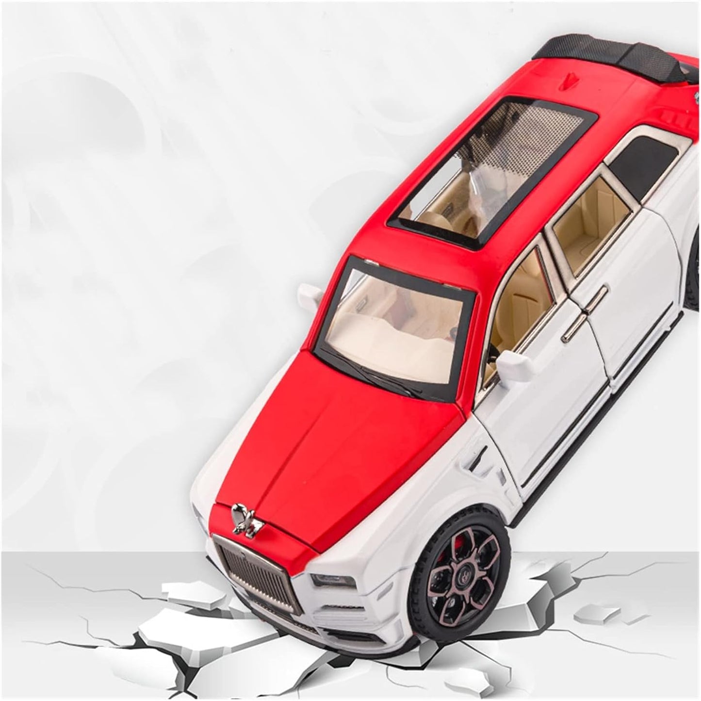 Rolls Royce Cullinan White-Red 1:18 Diecast Scale Model Car