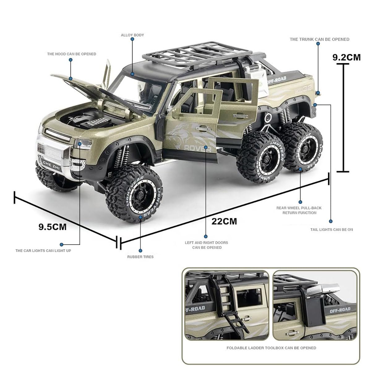 Land Rover Defender Guard 6x6 1:18 Diecast Scale Model Car