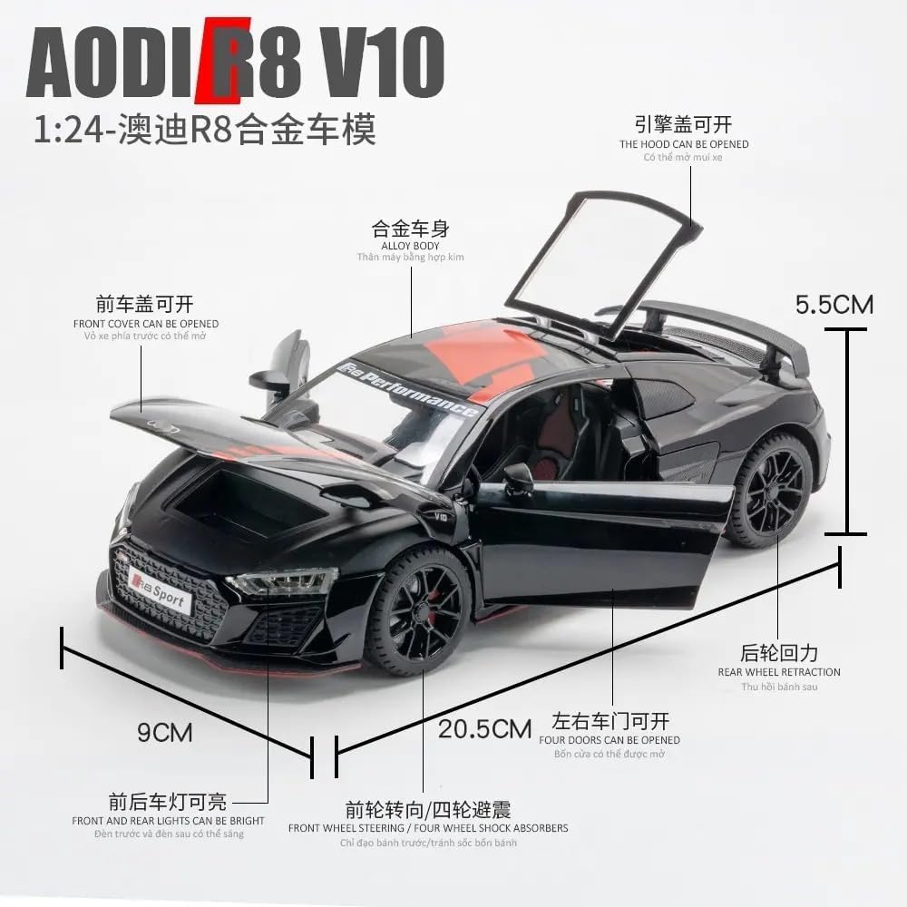 Audi R8 V10 Plus 1:18 Diecast Scale Model Car