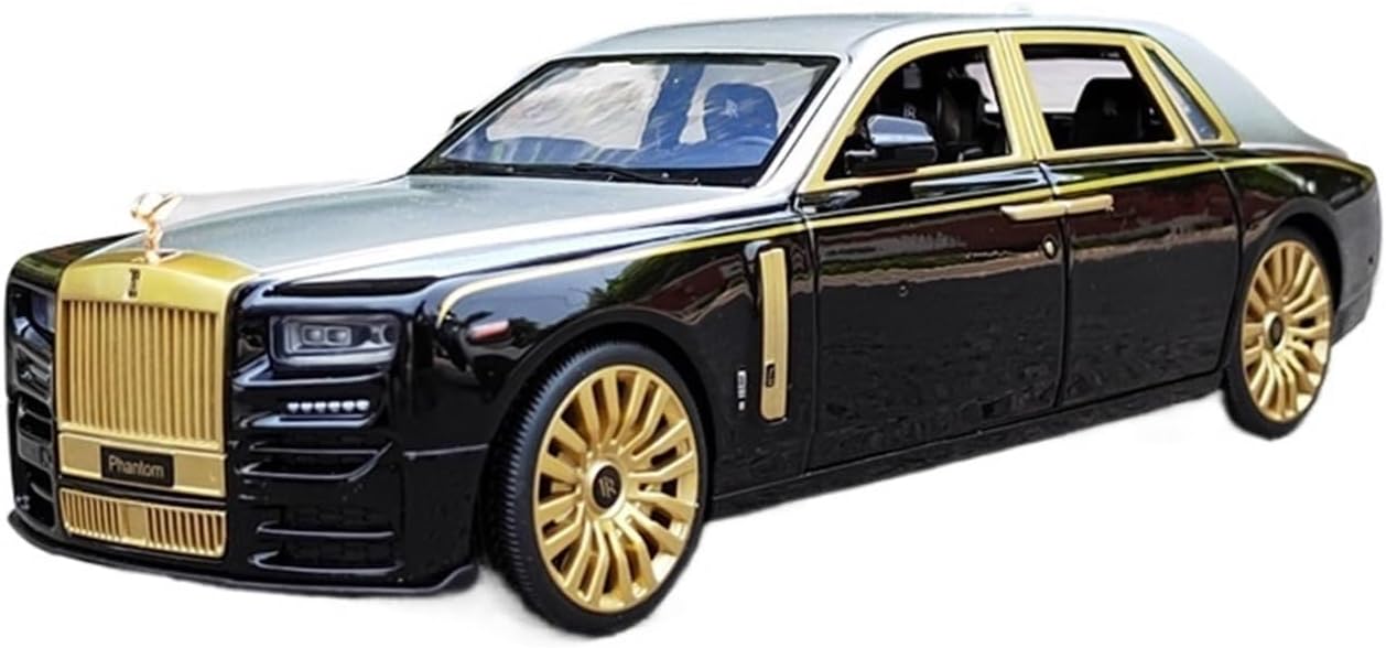 Rolls-royce Phantom Black-Silver 1:18 Diecast Scale Model Car