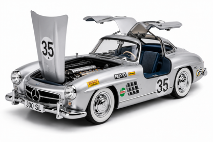 Red Mercedes-Benz 300SL Sports 1:18 Diecast Scale Model Car - Big Size