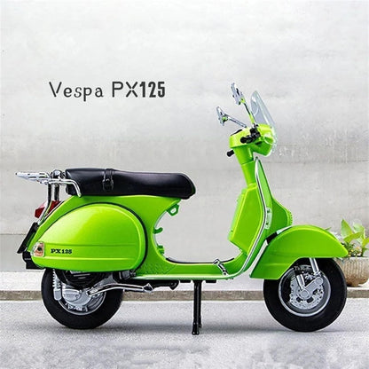 PX125 1:10 Scooter Model with Sound and Light Front-wheel Steering Ornament Decorate Metal Model Motorcycle Alloy Model