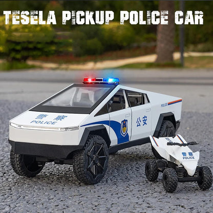 Tesla Cyber Police Truck 1:18 Diecast Scale Model Car