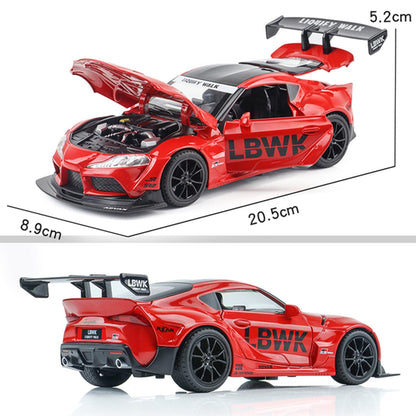 Toyota Supra Gr Lbwk 1:18 Diecast Scale Model Car - Big Size
