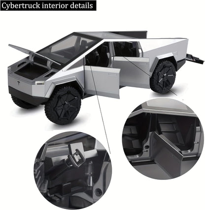 Tesla Cyber Truck Pick-up Trailer Camper 1:18 Diecast Scale Model Car