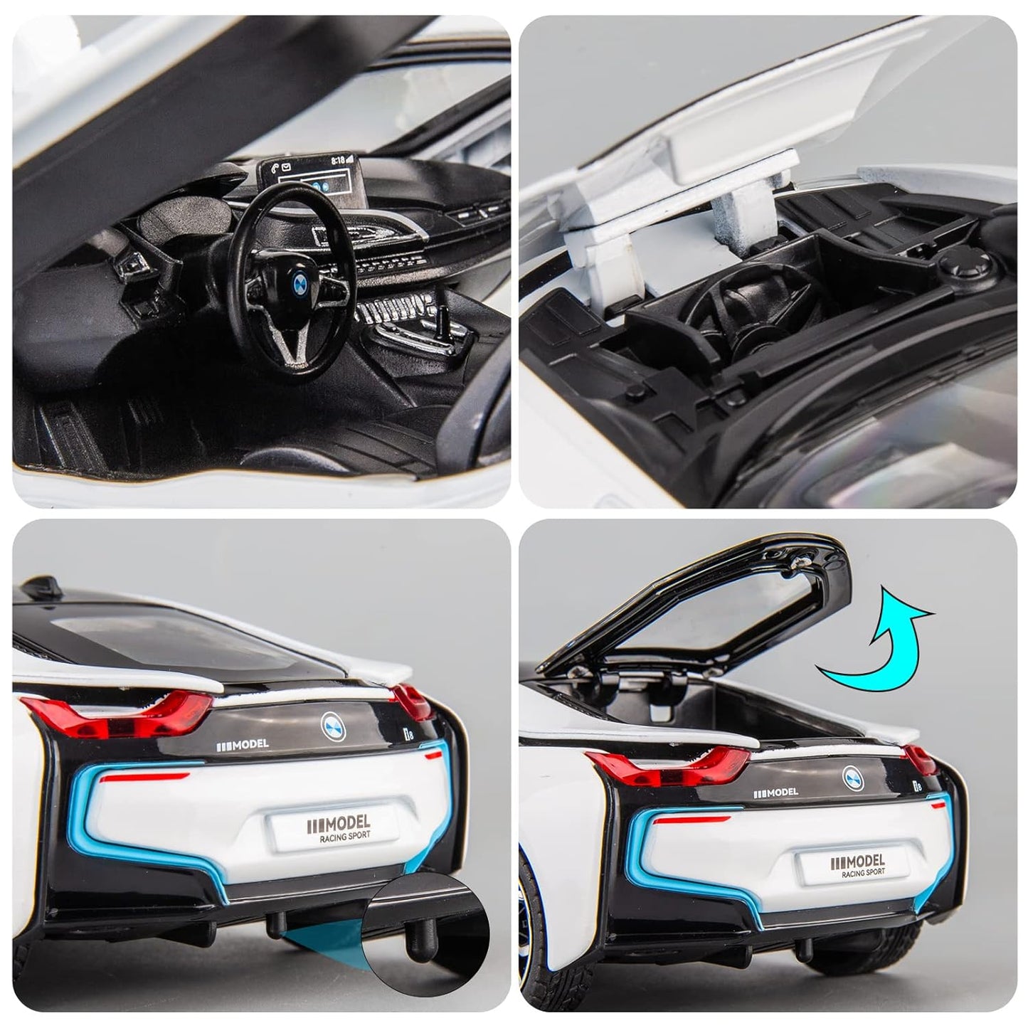 Bmw I8 1:18 Diecast Scale Model Car