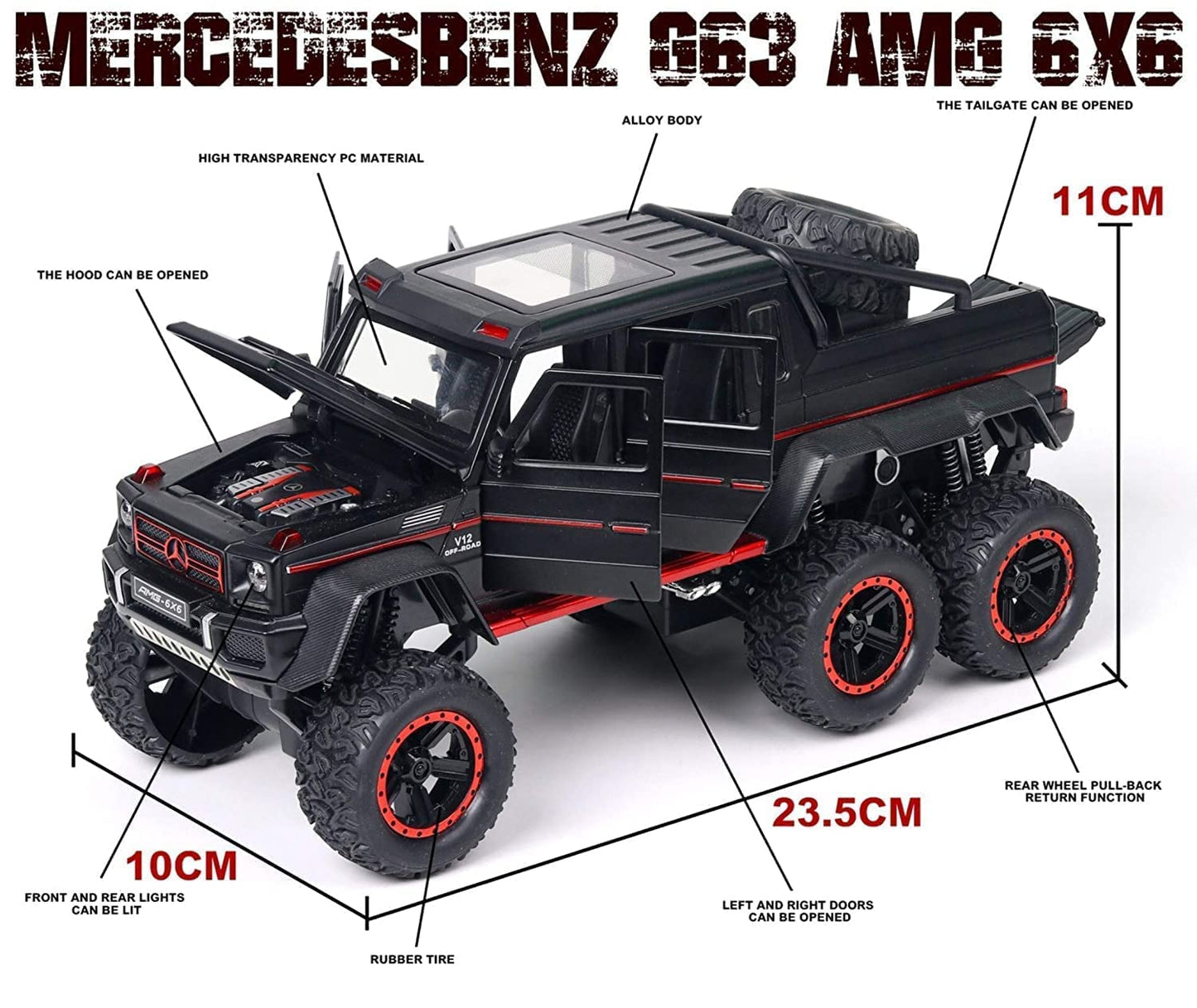 Mercedes Benz G63 AMG 6x6 1:18 Diecast Scale Model Car
