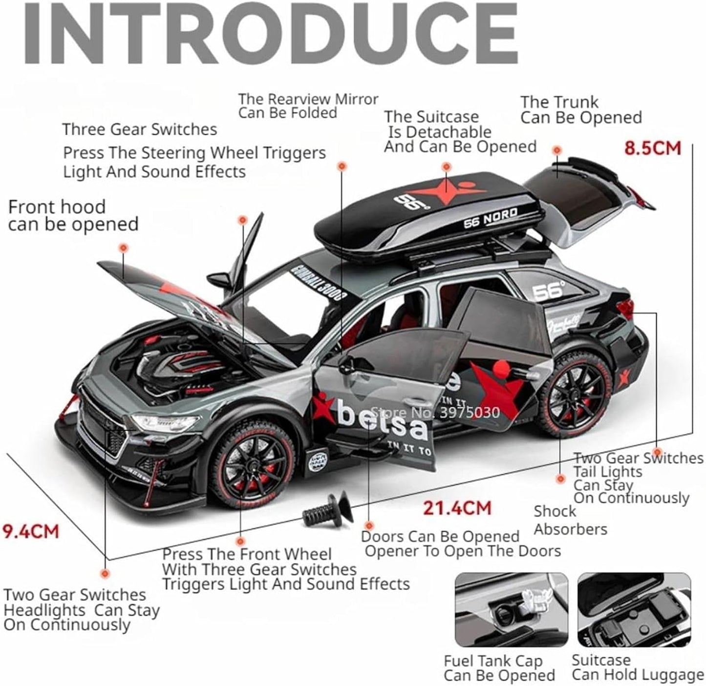 Audi Rs6 Militery 1:18 Diecast Scale Model Car