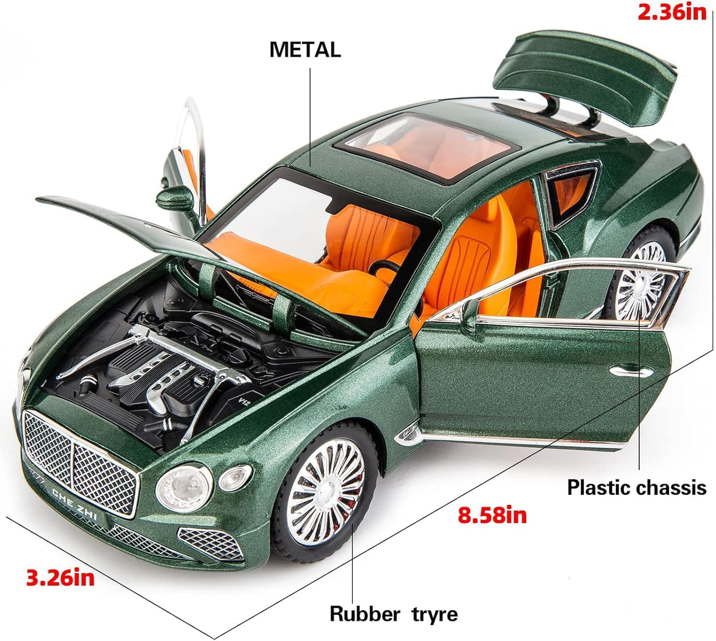Bentley Continental Gt 1:18 Diecast Scale Model Car - Big Size
