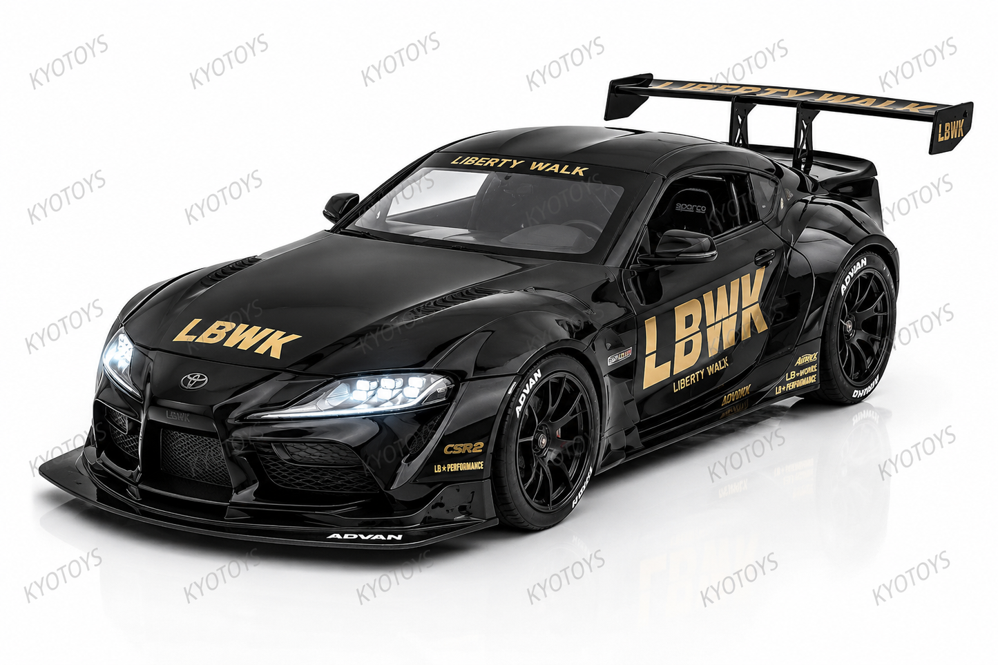 Toyota Supra Gr Lbwk 1:18 Diecast Scale Model Car - Big Size