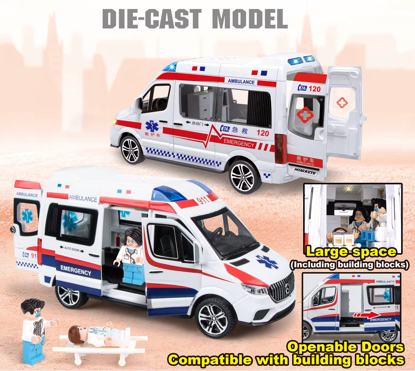 Mercedes Benz Ambulance Van 1:18 Diecast Scale Model Car