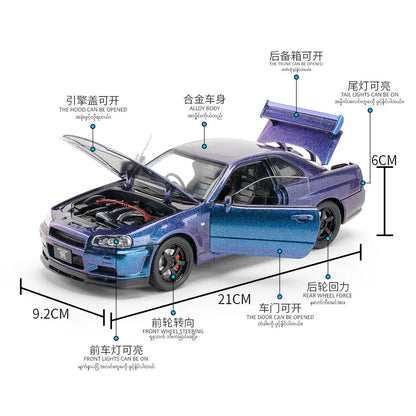 Nissan Skyline R34 GT-R 1:18 diecast scale model car