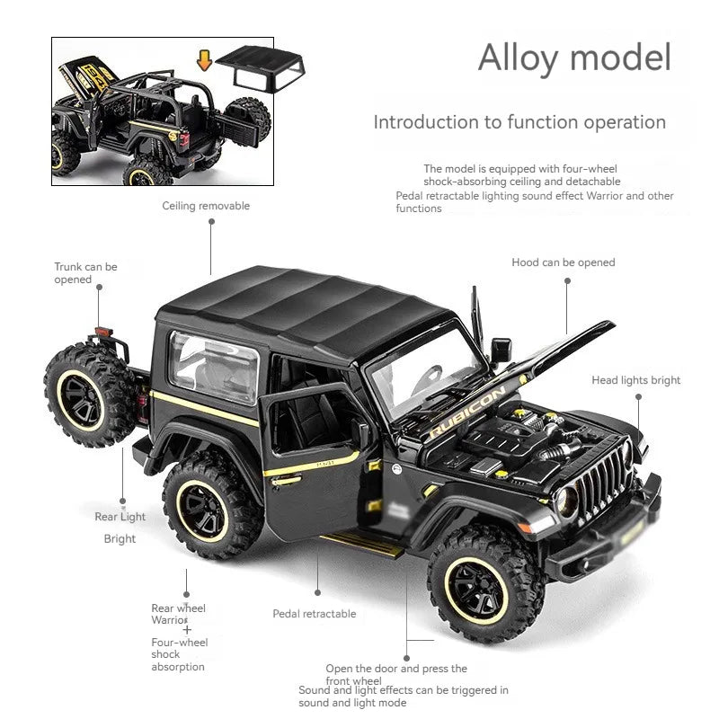 Jeep Wrangler Rubicon Thar 1:18 Diecast Scale Model Car - Big Size