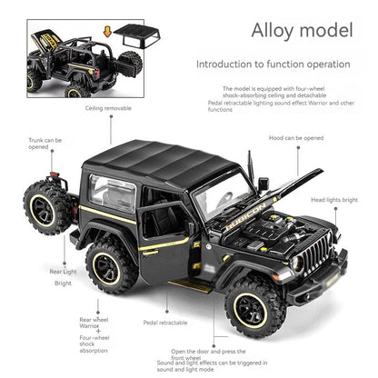 Jeep Wrangler Rubicon Thar 1:18 Diecast Scale Model Car - Big Size