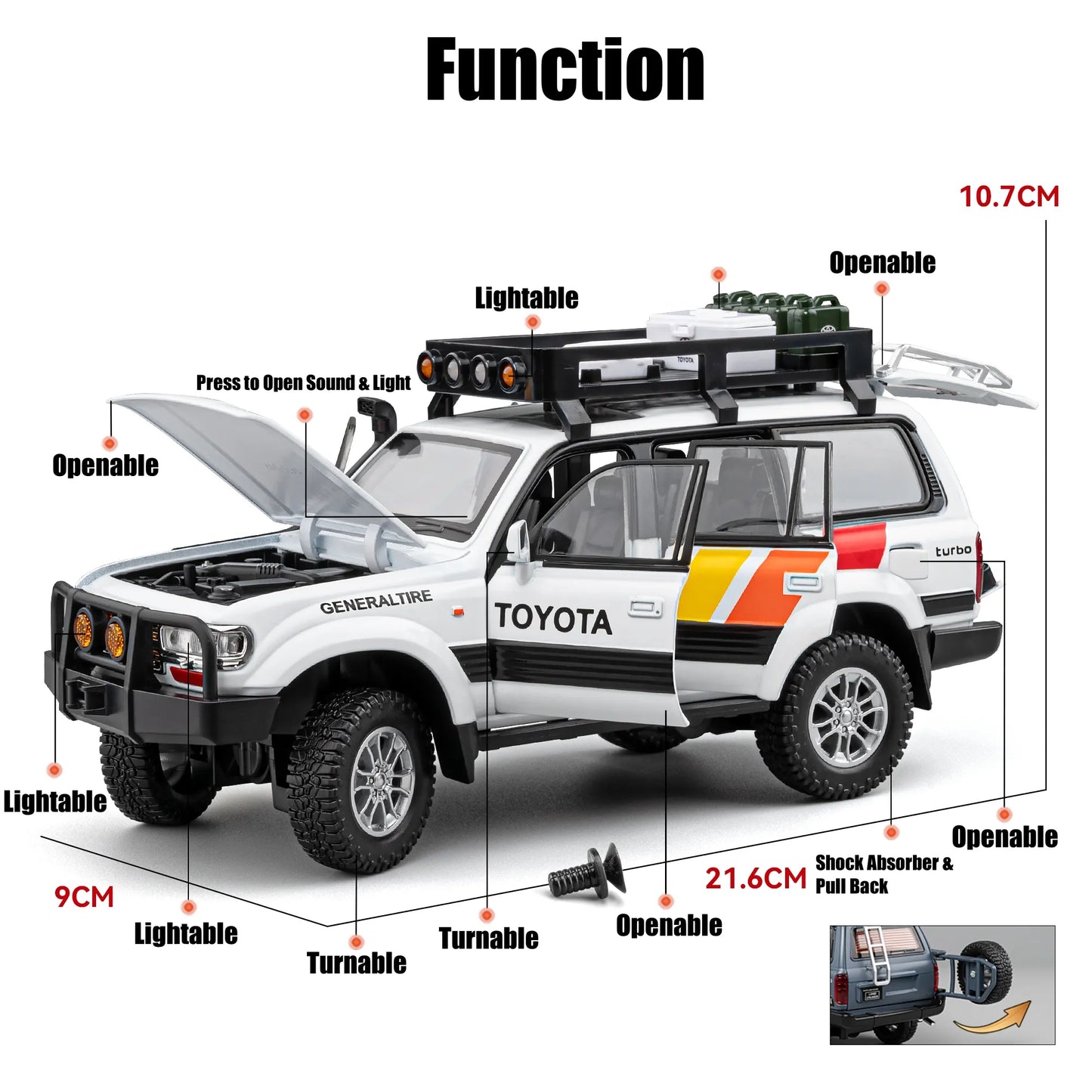 Toyota Land Cruiser LC80 1:18 Diecast Scale Model Car