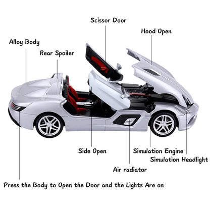Mercedes-benz Slr Stirling Convertible Sports 1:18 Diecast Scale Model Car