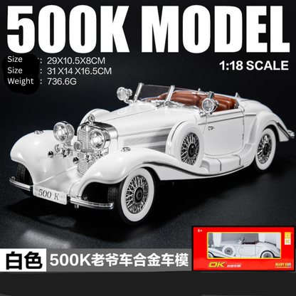 Vintage 1936 Mercedes Benz 500K 1:18 Roadster Diecast Scale Model Car
