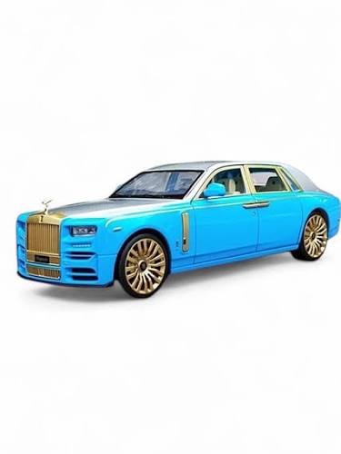 Rolls-royce Phantom Blue 1:18 Diecast Scale Model Car