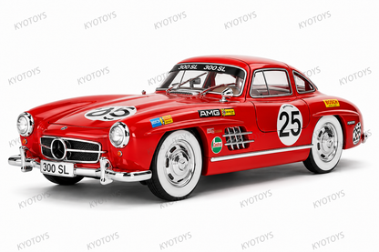 Red Mercedes-Benz 300SL Sports 1:18 Diecast Scale Model Car - Big Size